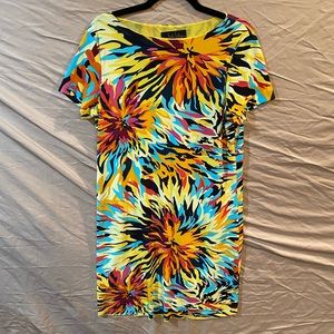Nicole Miller Colorful Nylon Stretchy Dress Women’s Size Large